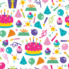 Birthday Surprise Seamless Pattern Background