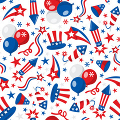 American Patriotic Seamless Pattern Background