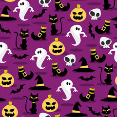 Spooky Halloween Seamless Pattern Background