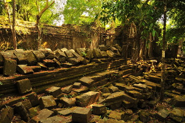 Ruins of Beng Mealea Temple in Cambodia