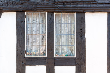 Timber cottage window closeup