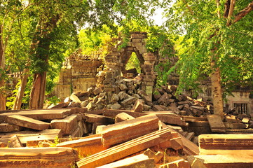 Ruins of Beng Mealea Temple in Cambodia