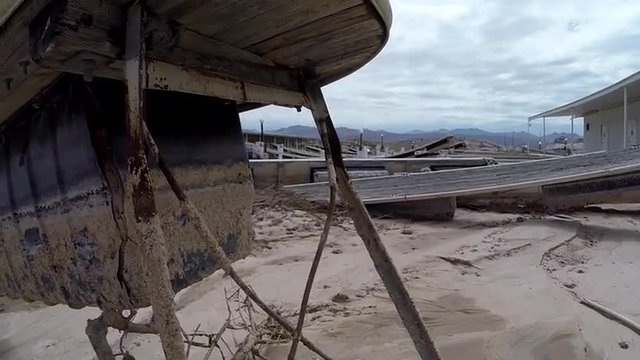 Time lapse of drought stricken marina at Lake Mead 