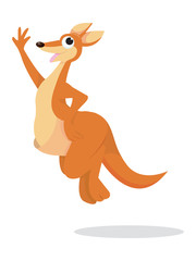 Cartoon Kangaroo Jumping Reaching Up