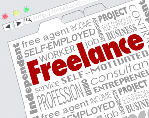 Freelance Indpendent Contractor Website Developer Word Collage