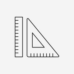 Triangle ruler line icon