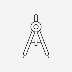 Stationery compasses line icon