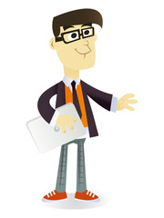 Trendy Hipster With A Laptop