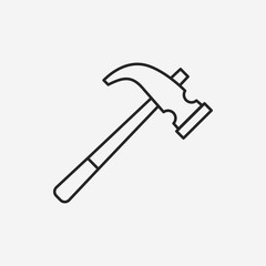 hammer line icon