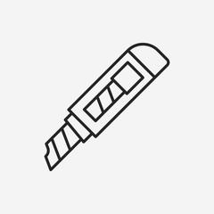 Utility knife line icon
