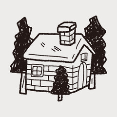 Naklejka premium house doodle