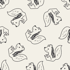 Fototapeta premium Squirrel doodle seamless pattern background