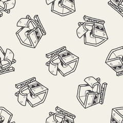 sleigh doodle seamless pattern background