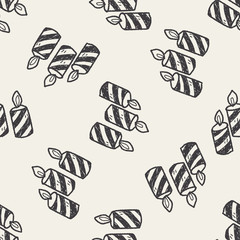 candle doodle seamless pattern background