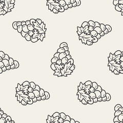 grape doodle seamless pattern background