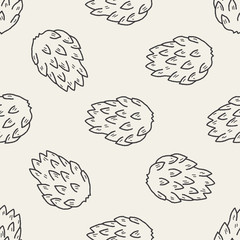 Custard apple doodle seamless pattern background
