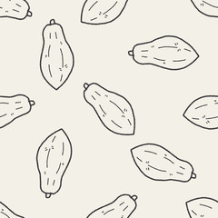 papaya doodle seamless pattern background