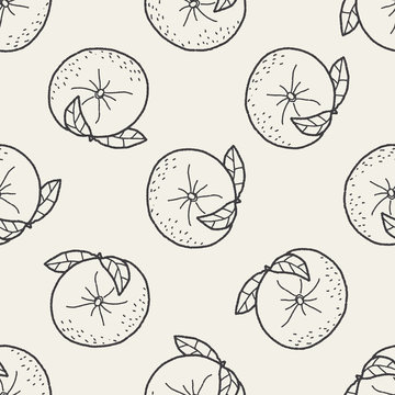 orange doodle seamless pattern background