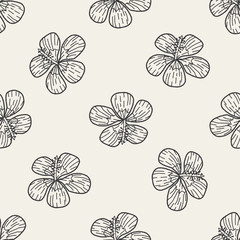 Obraz premium flower doodle seamless pattern background