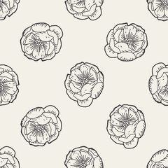 flower doodle seamless pattern background