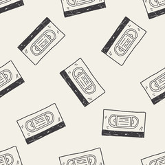 vhs doodle seamless pattern background