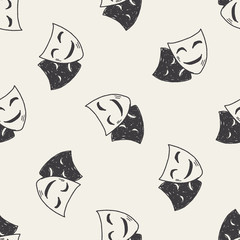 doodle mask seamless pattern background - 83104262