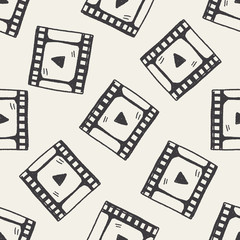 Doodle film Play seamless pattern background