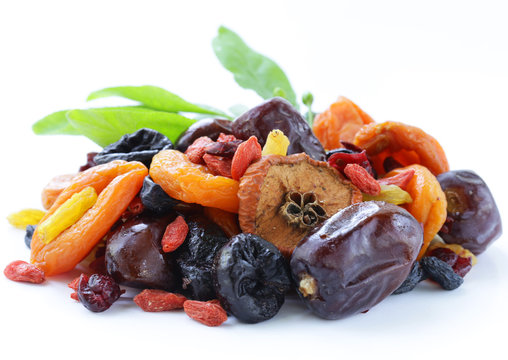 Assorted dried fruits (raisins, apricots, figs, goji) 