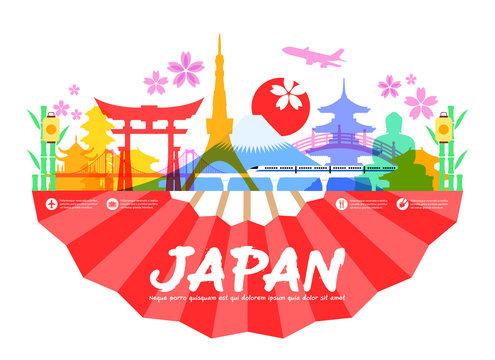 Japan and China Fans Seamless Pattern