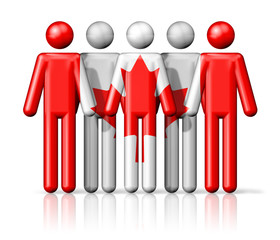 Flag of Canada on stick figure