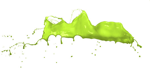 Isolated shot of green paint splash on white background9