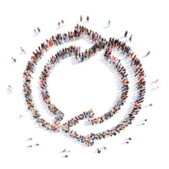 People in the form of arrows.