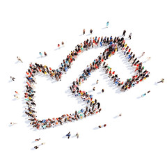 People in the form of arrows.