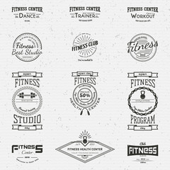 Fitness club badges logos and labels for any use