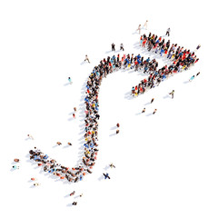 People in the form of arrows.