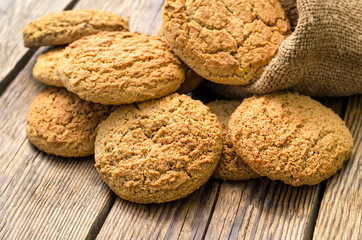 Homemade  cookies on old wooden background