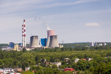 Fototapeta na wymiar Thermal power station - Lagisza, Poland, Europe.