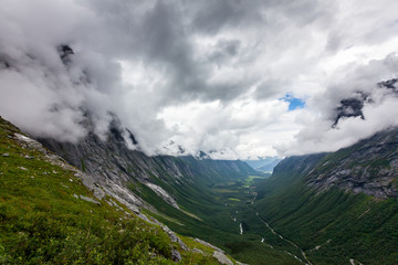 Picturesque lanscape of Trollstigen road in Norway