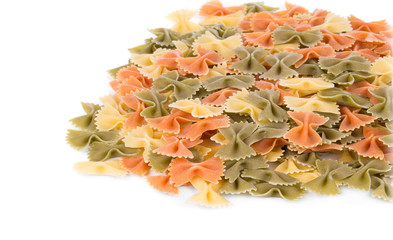 Naklejka na ściany i meble Close up heap of farfalle pasta.
