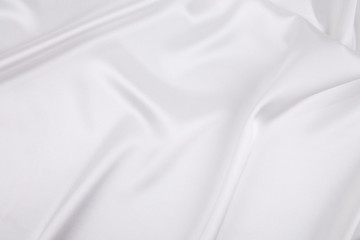 White silk texture cloth. Close up.