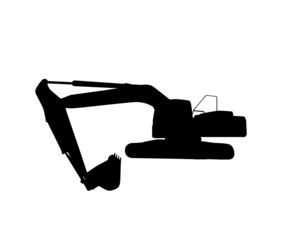 Working Excavator. Isolated