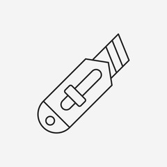Utility knife line icon