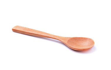 wood spoon on white background