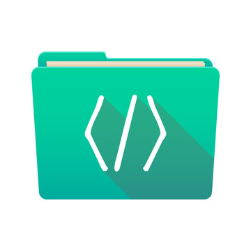 Folder icon with a code sign