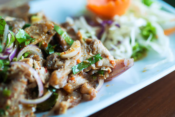 Spicy Minced Pork Salad Thai Food
