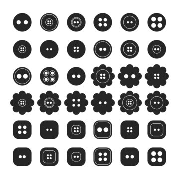 Set of sewing buttons isolated on a white background