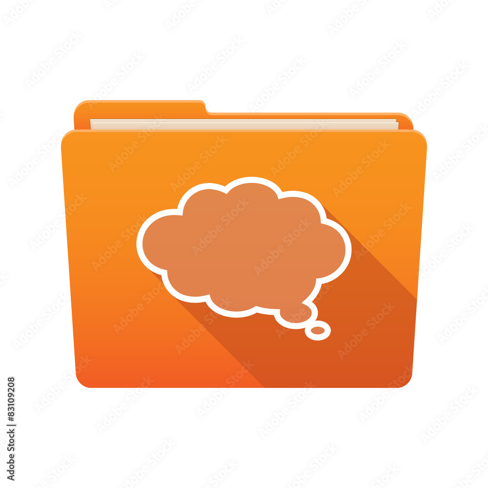 Wall mural folder icon with a cloud comic balloon