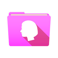 Folder icon with a female head