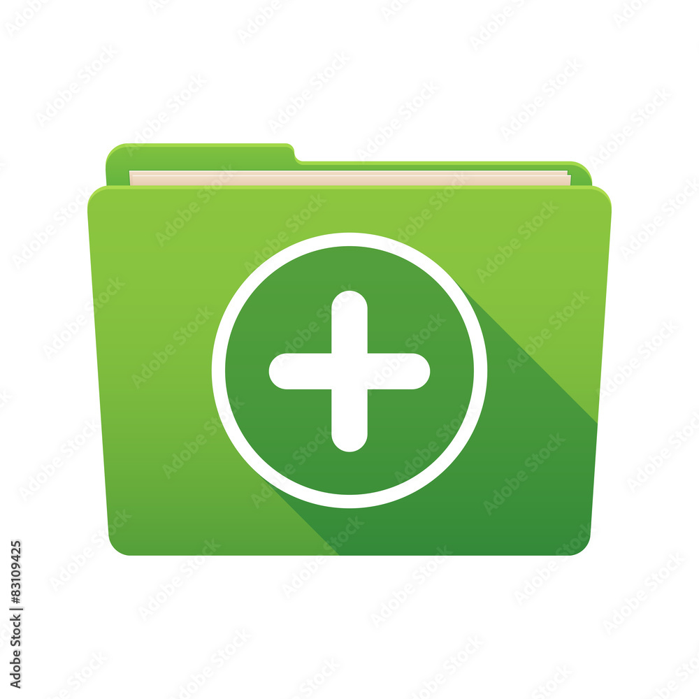 Sticker folder icon with a sum sign