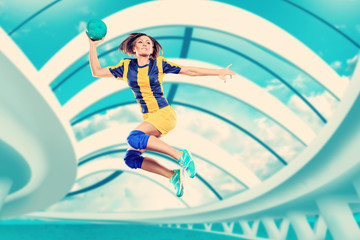 playing handball
